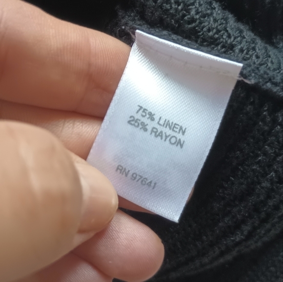 J. Jill Black Linen Blend Short Sleeve Top XS - Picture 3 of 10